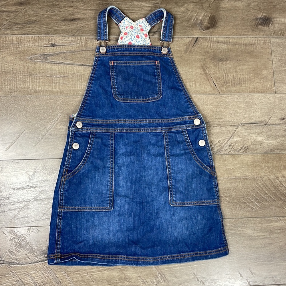 Mini Boden Denim Girls Skirt Overalls blue jeans size 9 - 10